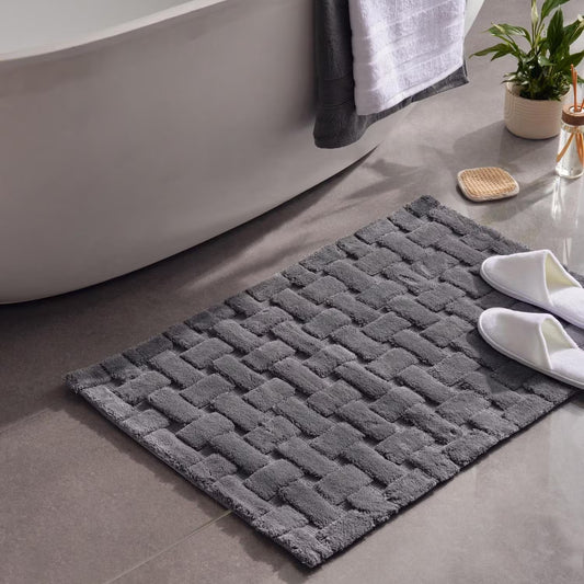 Jacquard Bathmat,  27.6"x47.2", Dark Gray