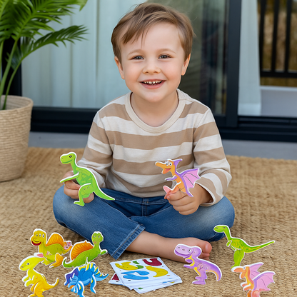3D Foam Puzzle Set with Cartoon Characters and Snap Assembly for Kids