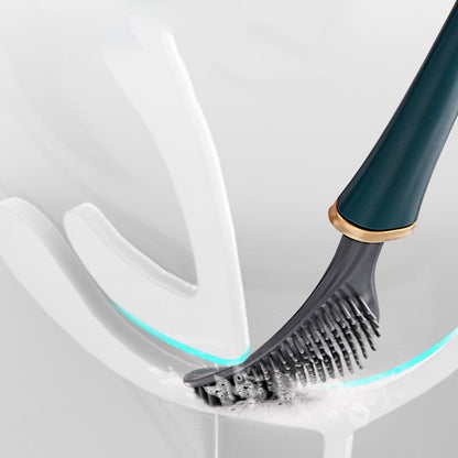 Wall Mount Silicone Toilet Brush with Lever Cap and Flexible Head