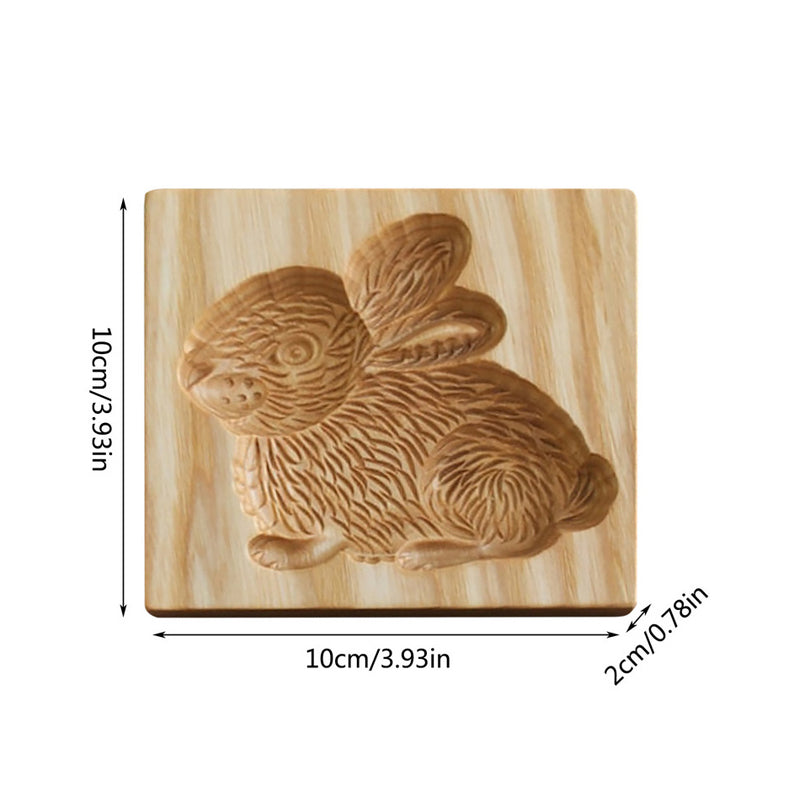 Wooden Cookie Cutter Stamp with Two Piece Press System and Beech Wood Construction
