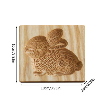 Wooden Cookie Cutter Stamp with Two Piece Press System and Beech Wood Construction