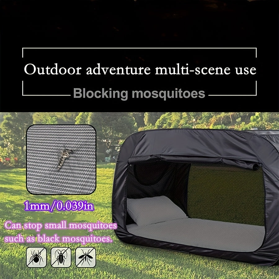 Enclosed Bed Tent with Mesh Ventilation and Dual Zipper Access Design