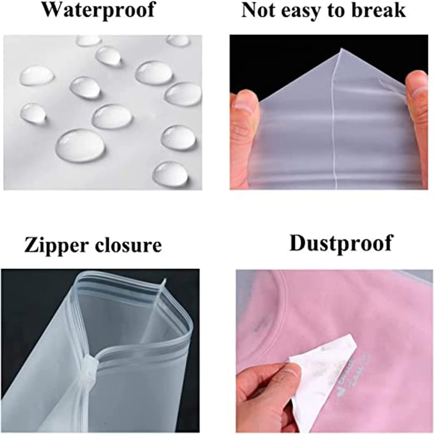 Frosted Zip Storage Bags with Ventilation Holes and Slide Closure, 20 Pack