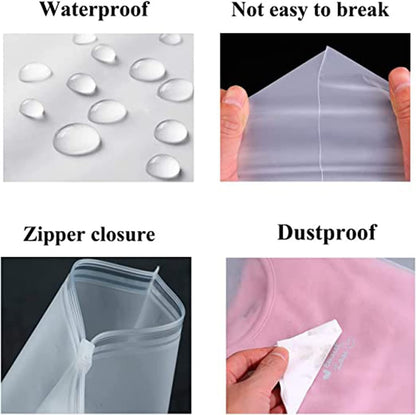 Frosted Zip Storage Bags with Ventilation Holes and Slide Closure, 20 Pack
