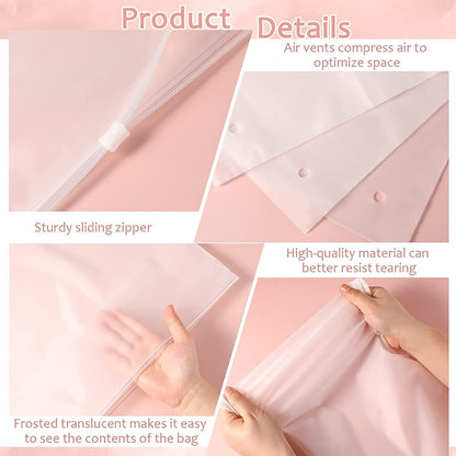 Frosted Zip Storage Bags with Ventilation Holes and Slide Closure, 20 Pack