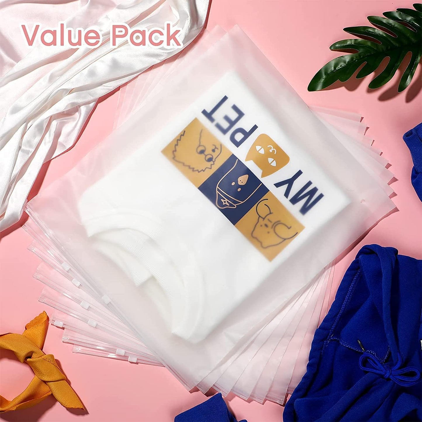 Frosted Zip Storage Bags with Ventilation Holes and Slide Closure, 20 Pack