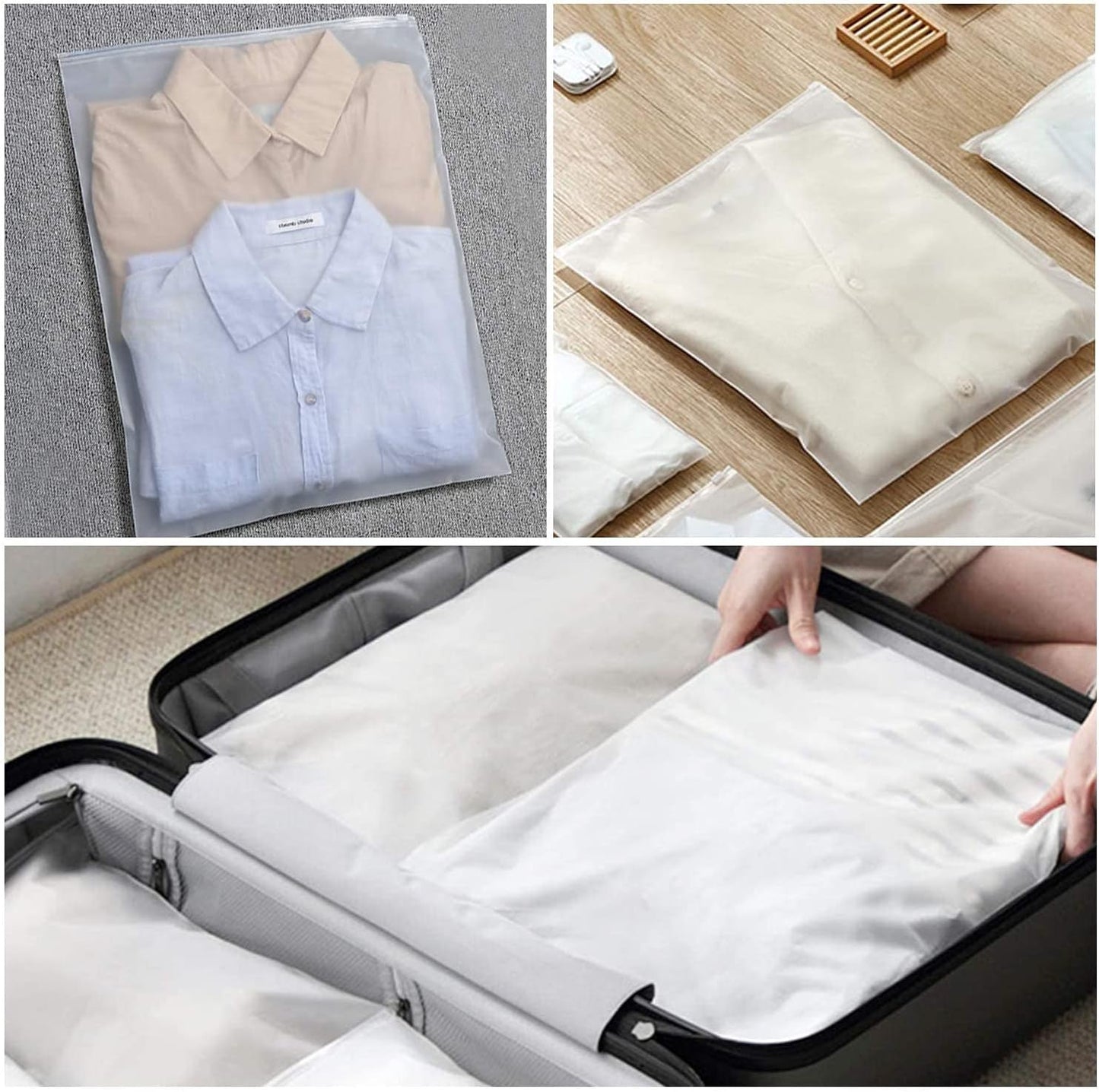 Frosted Zip Storage Bags with Ventilation Holes and Slide Closure, 20 Pack