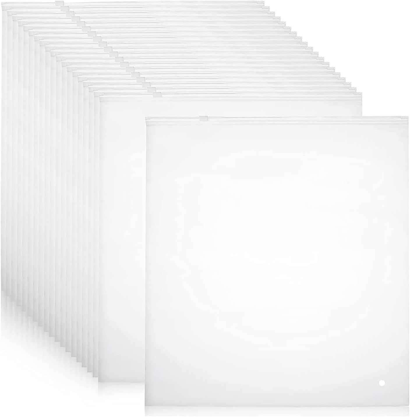 Frosted Zip Storage Bags with Ventilation Holes and Slide Closure, 20 Pack