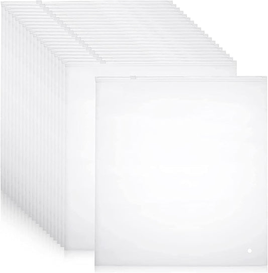 Frosted Zip Storage Bags with Ventilation Holes and Slide Closure, 20 Pack