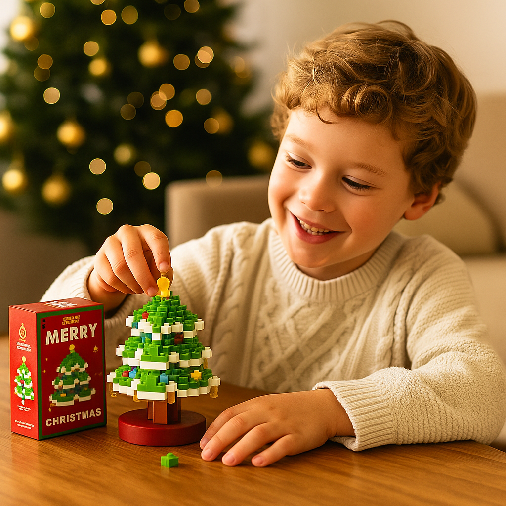 Interlocking Building Block Holiday Characters with Assembly Instructions