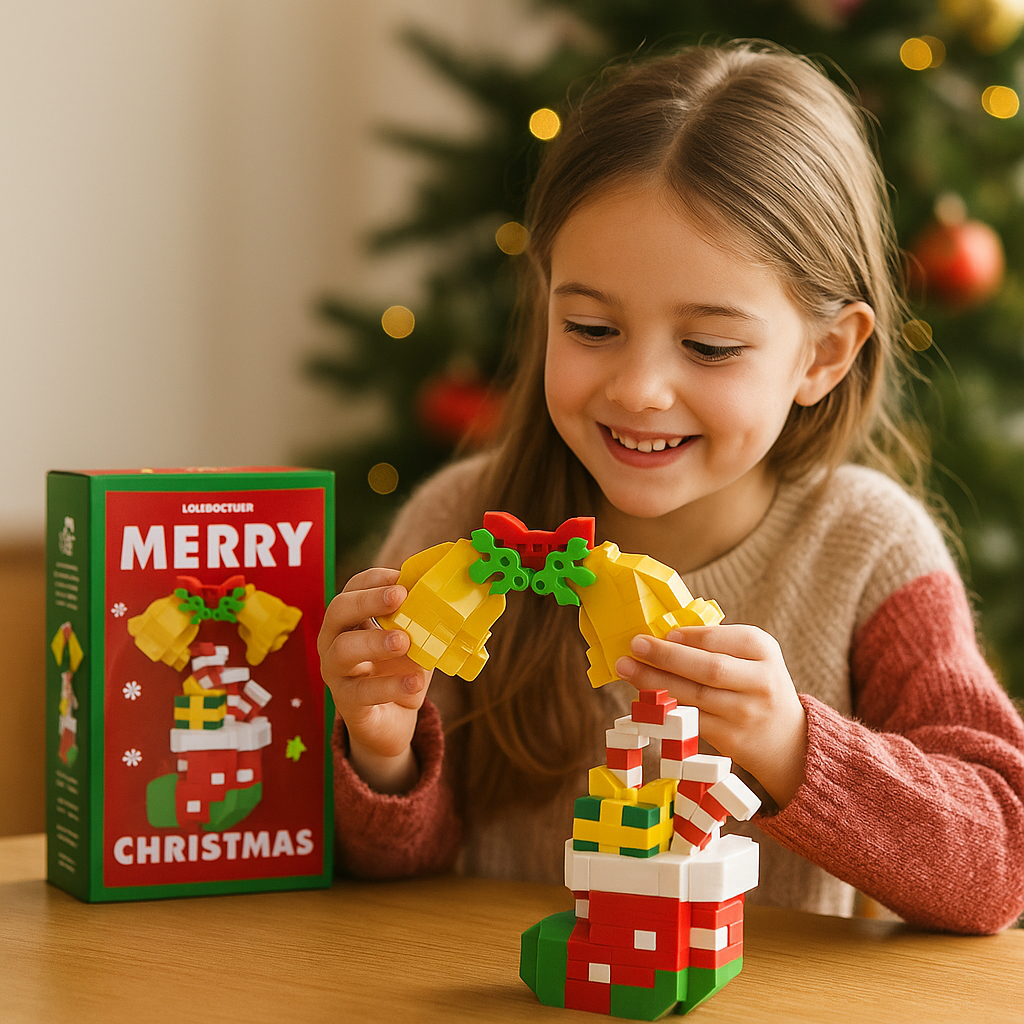 Interlocking Building Block Holiday Characters with Assembly Instructions