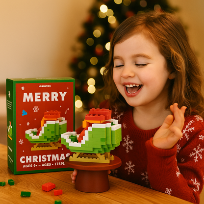 Interlocking Building Block Holiday Characters with Assembly Instructions