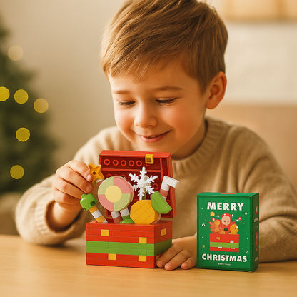 Interlocking Building Block Holiday Characters with Assembly Instructions
