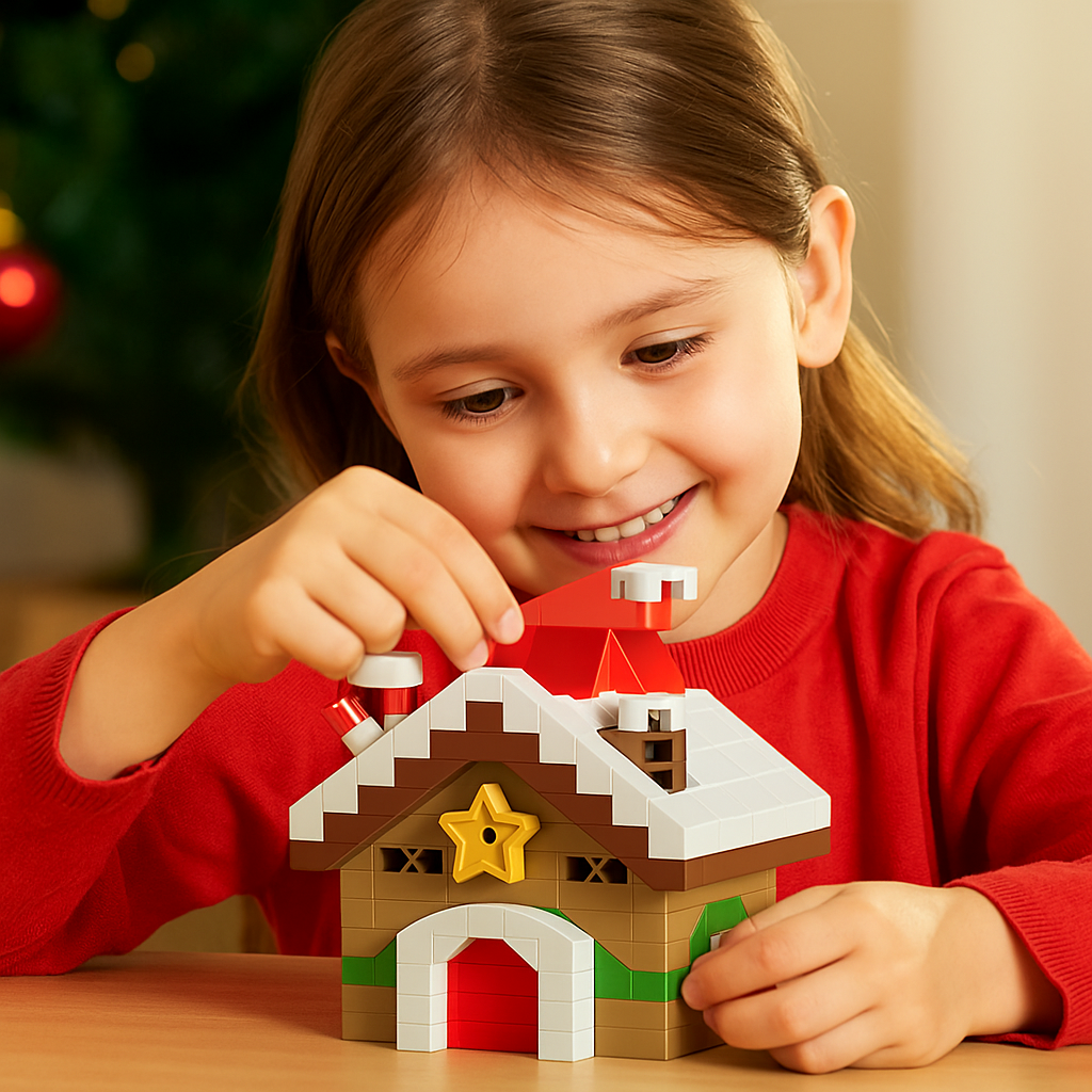 Interlocking Building Block Holiday Characters with Assembly Instructions
