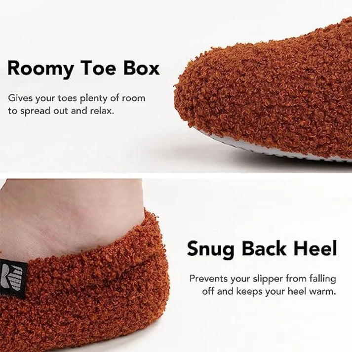Fleece Indoor Slipper with Memory Foam Cushioning and Closed Back Heel Grip