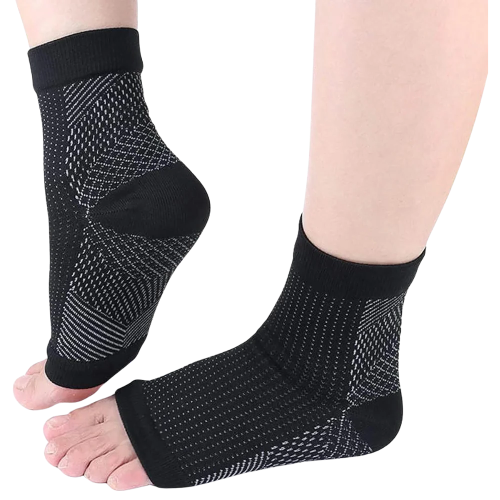 Arch Support Compression Socks with Open Toe and Anti Slip Nylon
