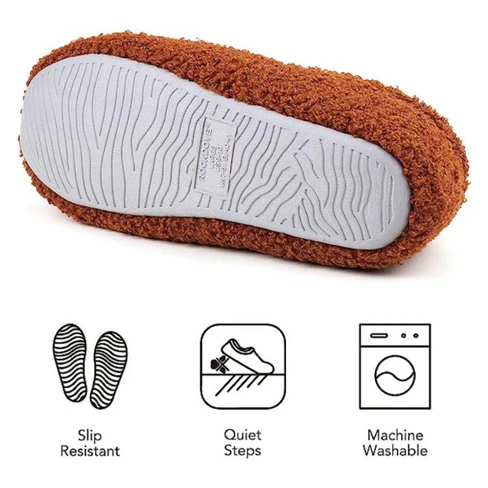 Fleece Indoor Slipper with Memory Foam Cushioning and Closed Back Heel Grip