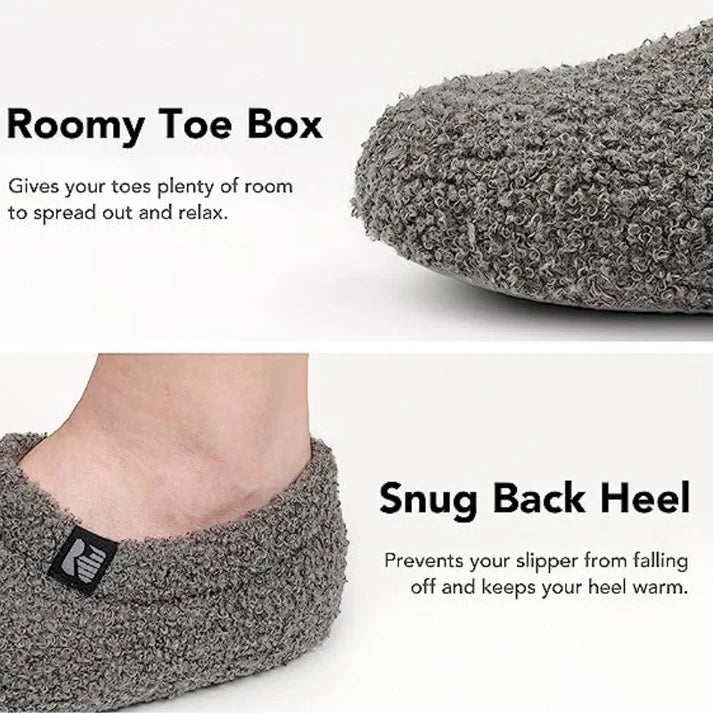 Fleece Indoor Slipper with Memory Foam Cushioning and Closed Back Heel Grip