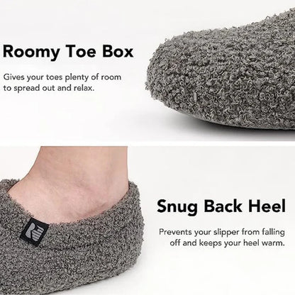 Fleece Indoor Slipper with Memory Foam Cushioning and Closed Back Heel Grip