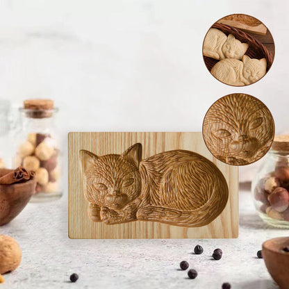 Wooden Cookie Cutter Stamp with Two Piece Press System and Beech Wood Construction