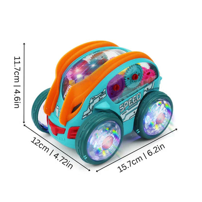 LED Somersault Vehicle Toy with Music and 360 Degree Rotation for Active Kids