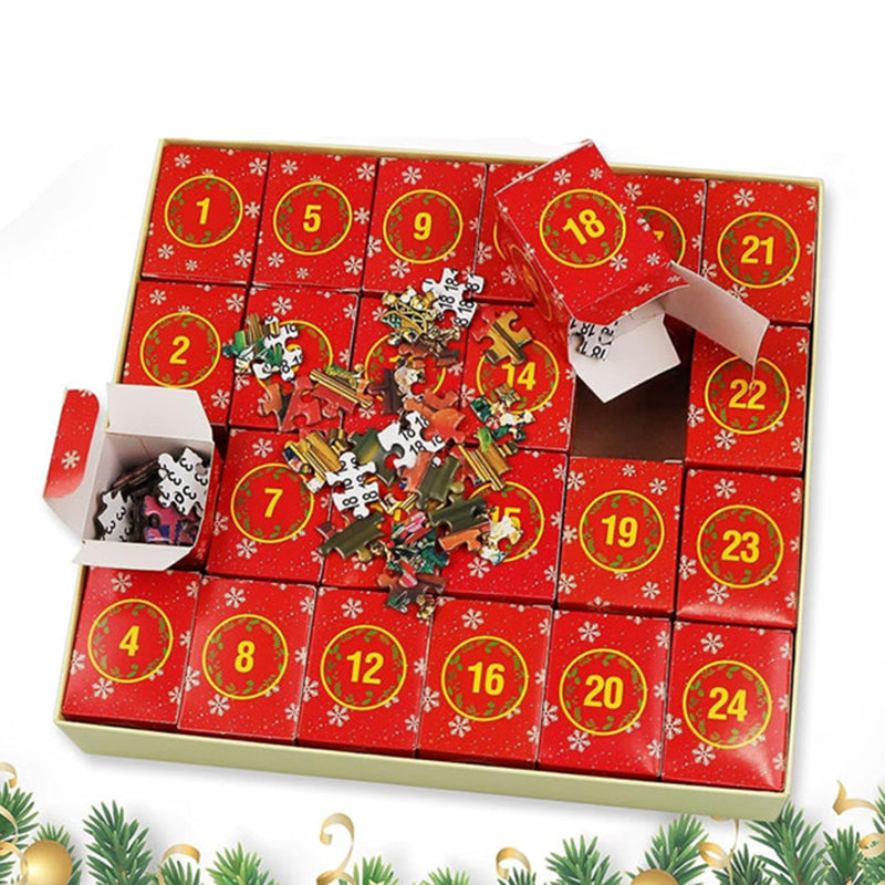 Christmas Jigsaw Advent Calendar with 1008 Pieces Across 24 Boxes and a Picture Poster