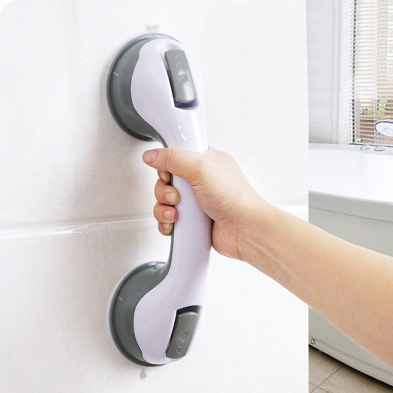 Suction Grab Bar with Textured Grip and Dual Mounting Cups for Bathroom