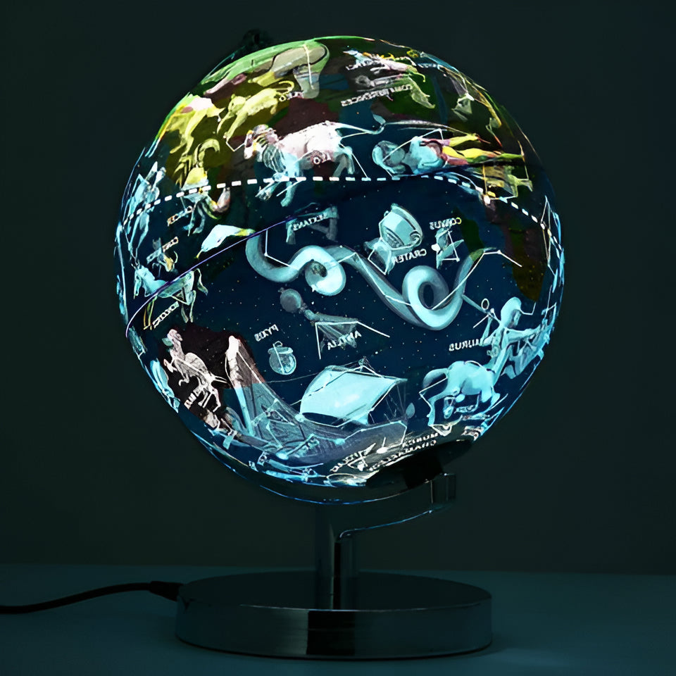 Floating World Globe Night Light with 12 Constellations and Touch Control
