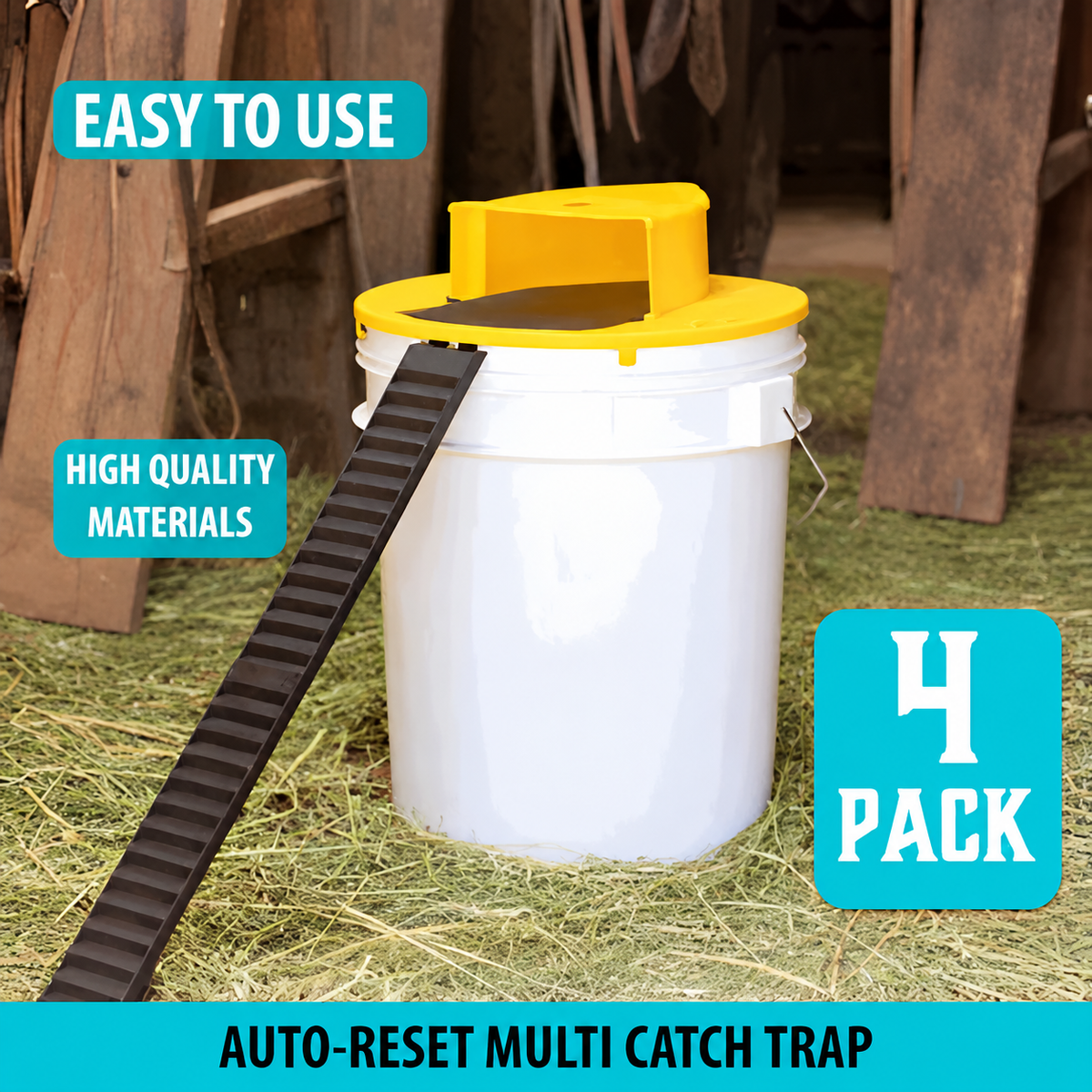4-Pack Bucket Lid Mouse Trap