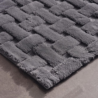 Jacquard Bathmat, Dark Gray