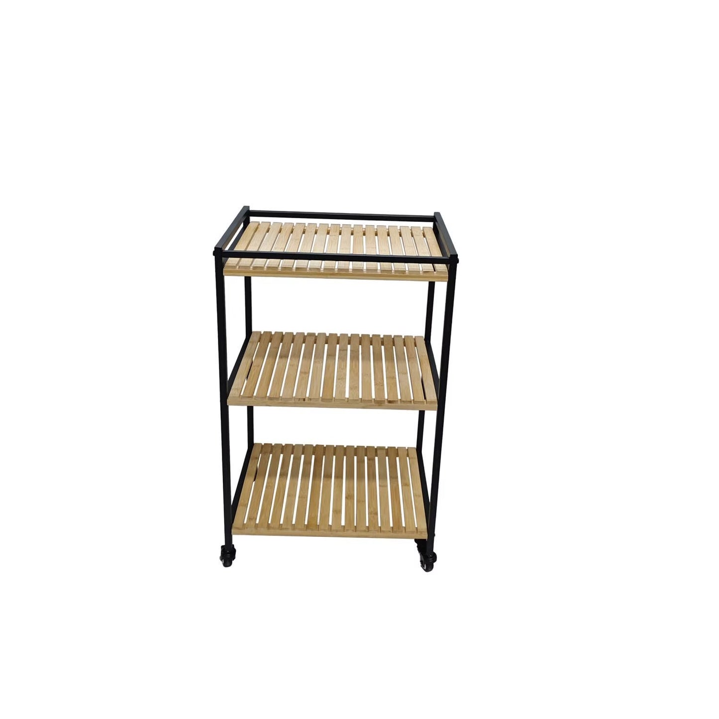 3-Tier Multipurpose Bamboo Trolley, Natural Finish