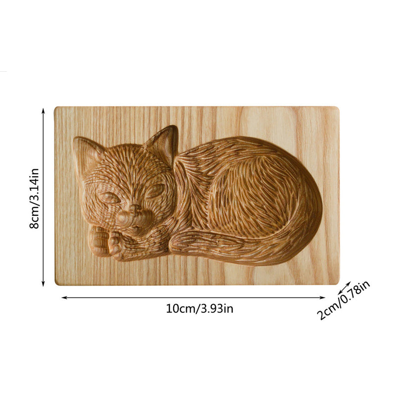 Wooden Cookie Cutter Stamp with Two Piece Press System and Beech Wood Construction
