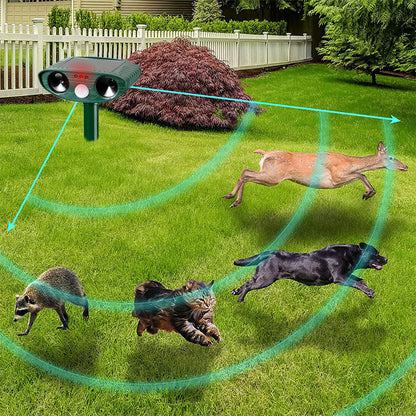 Motion Activated Solar Ultrasonic Armadillo Repeller for Yards Flower Beds and Ponds