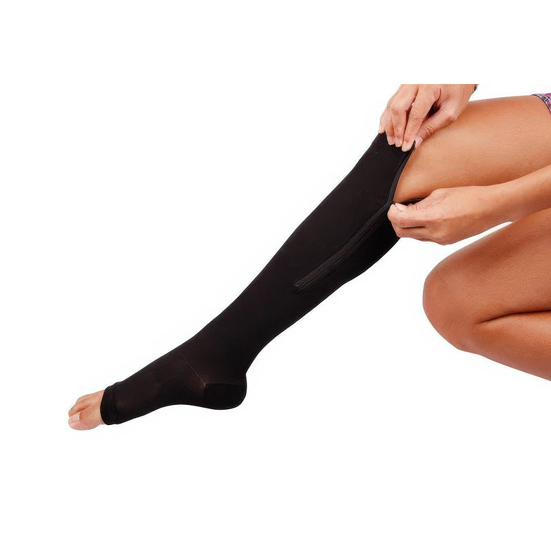 Easy Wear Zipper Compression Socks, 20-30 mmHg Firm Support