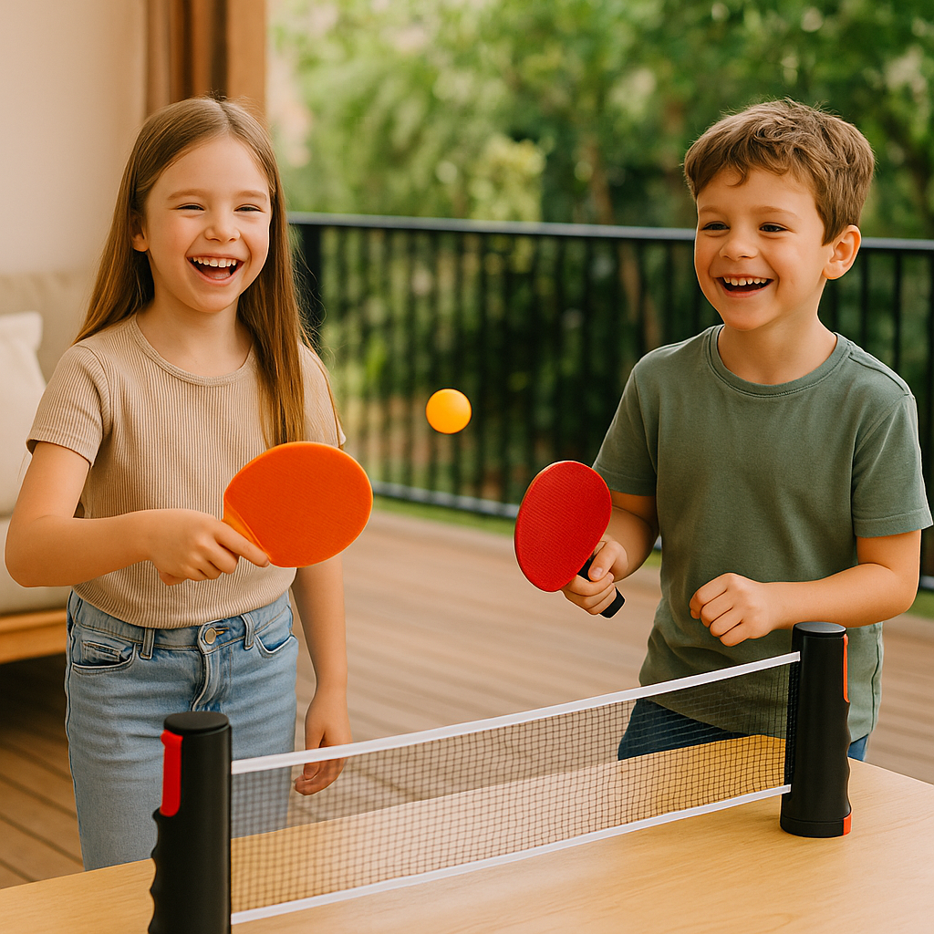 Adjustable Table Tennis Net That Clips Onto Almost Any Table in Four Colors