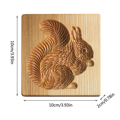 Wooden Cookie Cutter Stamp with Two Piece Press System and Beech Wood Construction