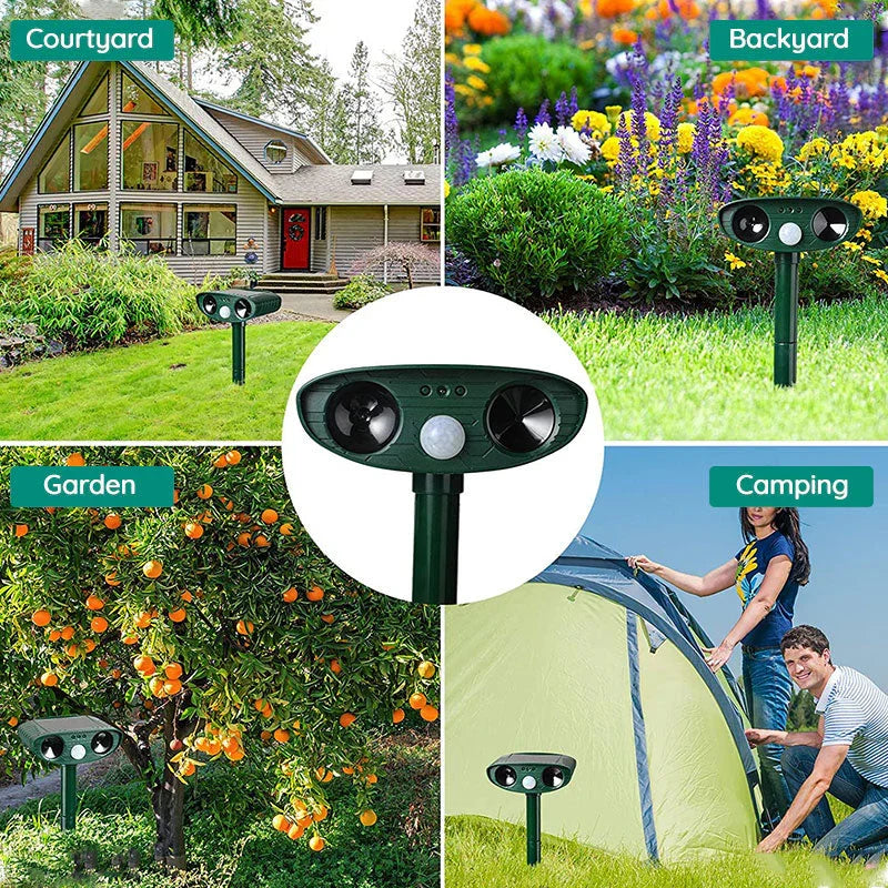 Motion Activated Solar Ultrasonic Armadillo Repeller for Yards Flower Beds and Ponds