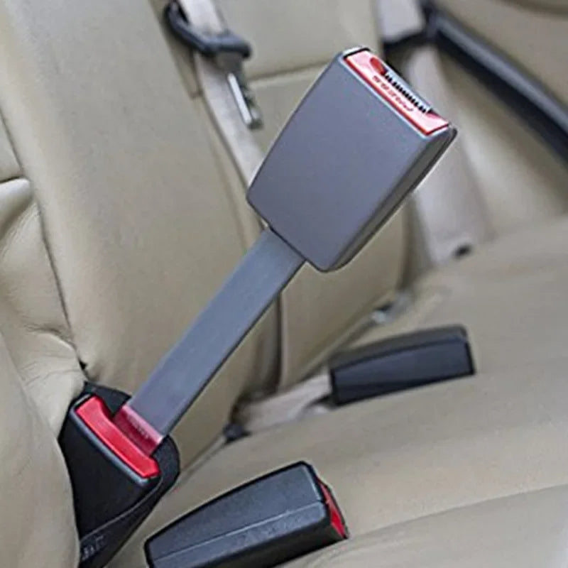 11 Inch Raised Seat Belt Extender with Rigid Stem and Click In Connection in Gray, Black or Beige