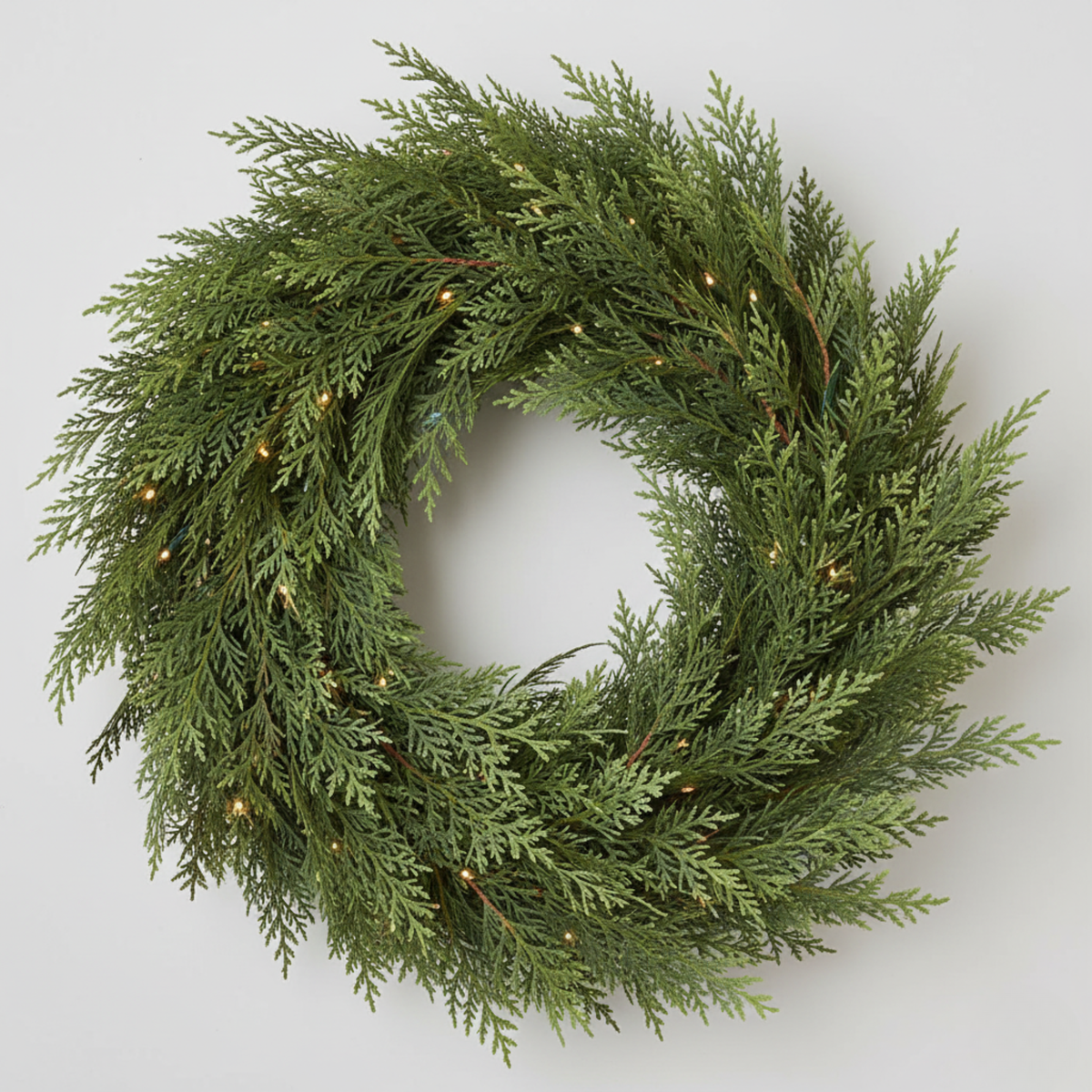 Two Cedar Style Garlands of Six Feet Each with Dense Artificial Leaves and Loops for Hanging at Both Ends