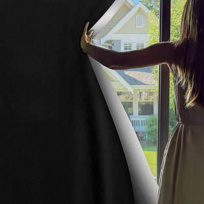 Static Cling Blackout Window Shade with Heat Reflection and Reusable Application