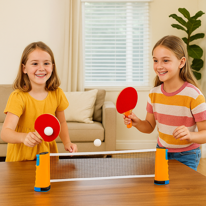 Adjustable Table Tennis Net That Clips Onto Almost Any Table in Four Colors