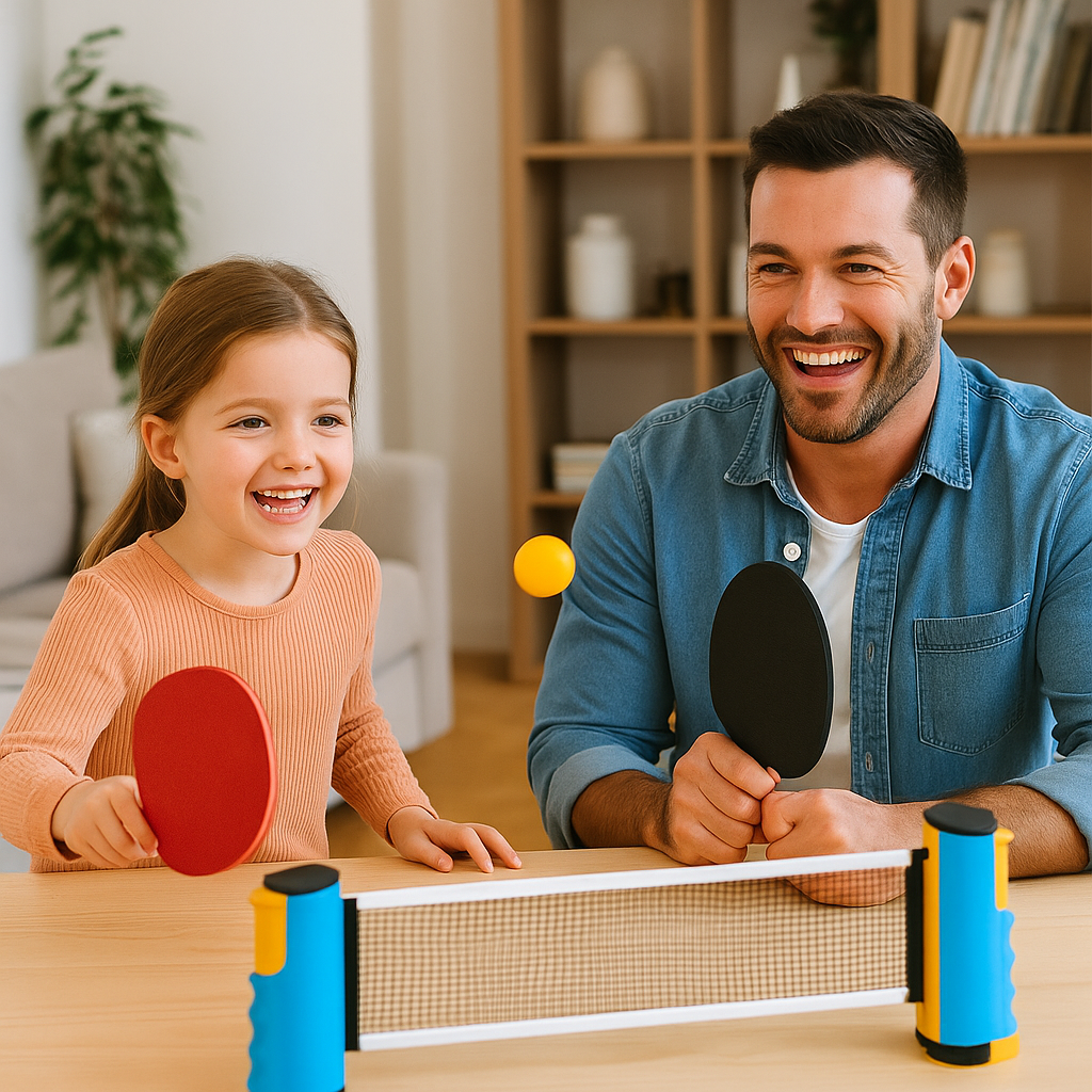 Adjustable Table Tennis Net That Clips Onto Almost Any Table in Four Colors