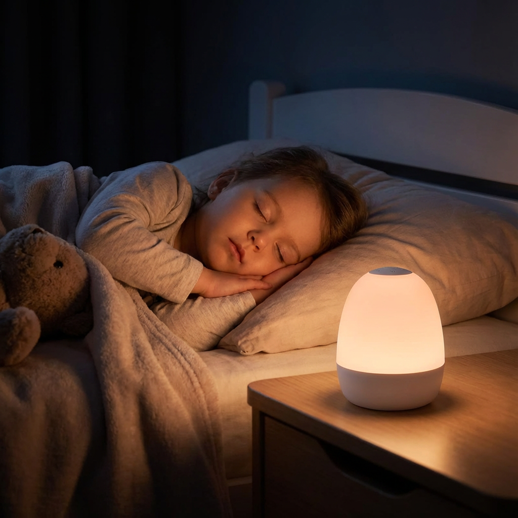 Egg Shaped Silicone Night Light with Touch Control for Kids Rooms