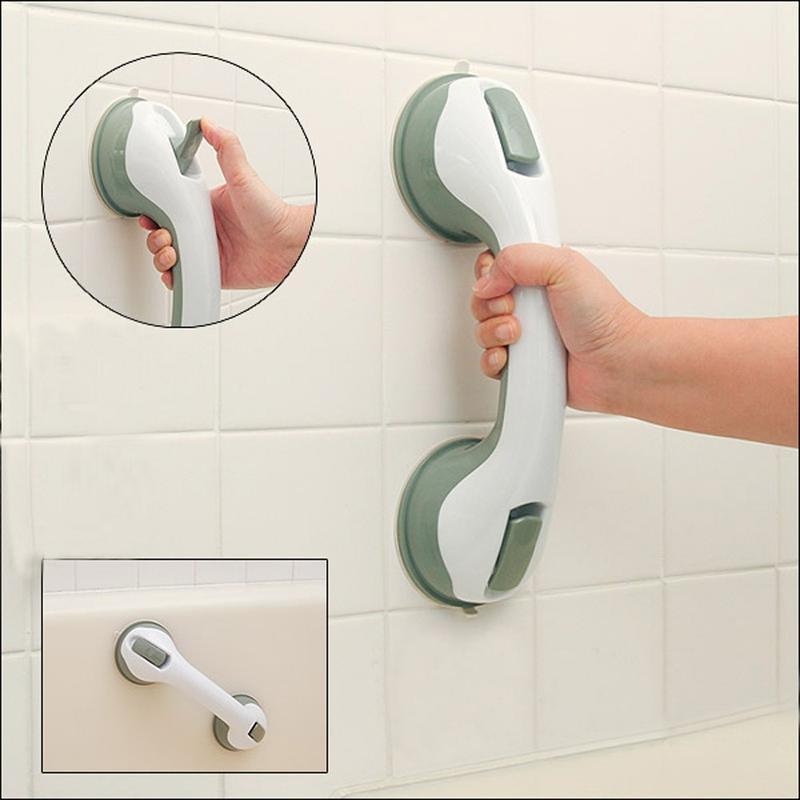 Suction Grab Bar with Textured Grip and Dual Mounting Cups for Bathroom
