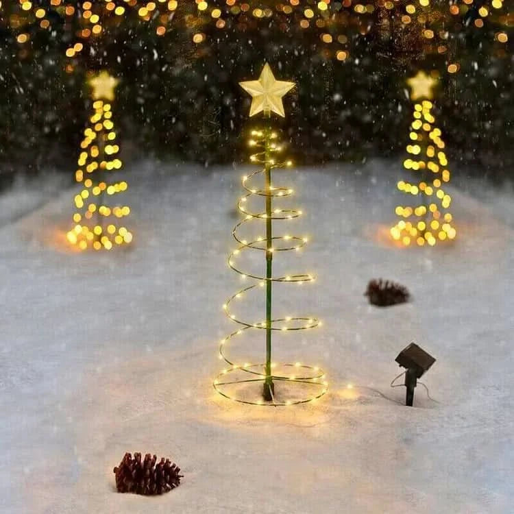 Solar Powered Metal Tree Light for Gardens with 50 LED Beads and Steady, Twinkling or Flashing Modes