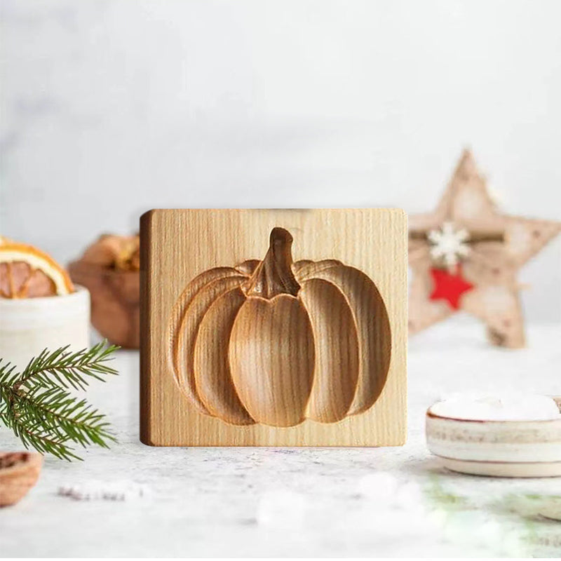 Wooden Cookie Cutter Stamp with Two Piece Press System and Beech Wood Construction