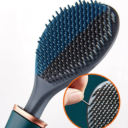 Wall Mount Silicone Toilet Brush with Lever Cap and Flexible Head