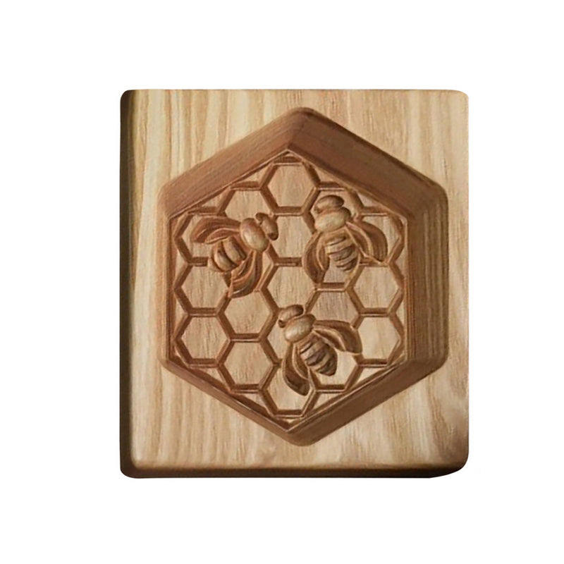 Wooden Cookie Cutter Stamp with Two Piece Press System and Beech Wood Construction
