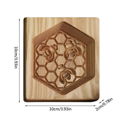 Wooden Cookie Cutter Stamp with Two Piece Press System and Beech Wood Construction