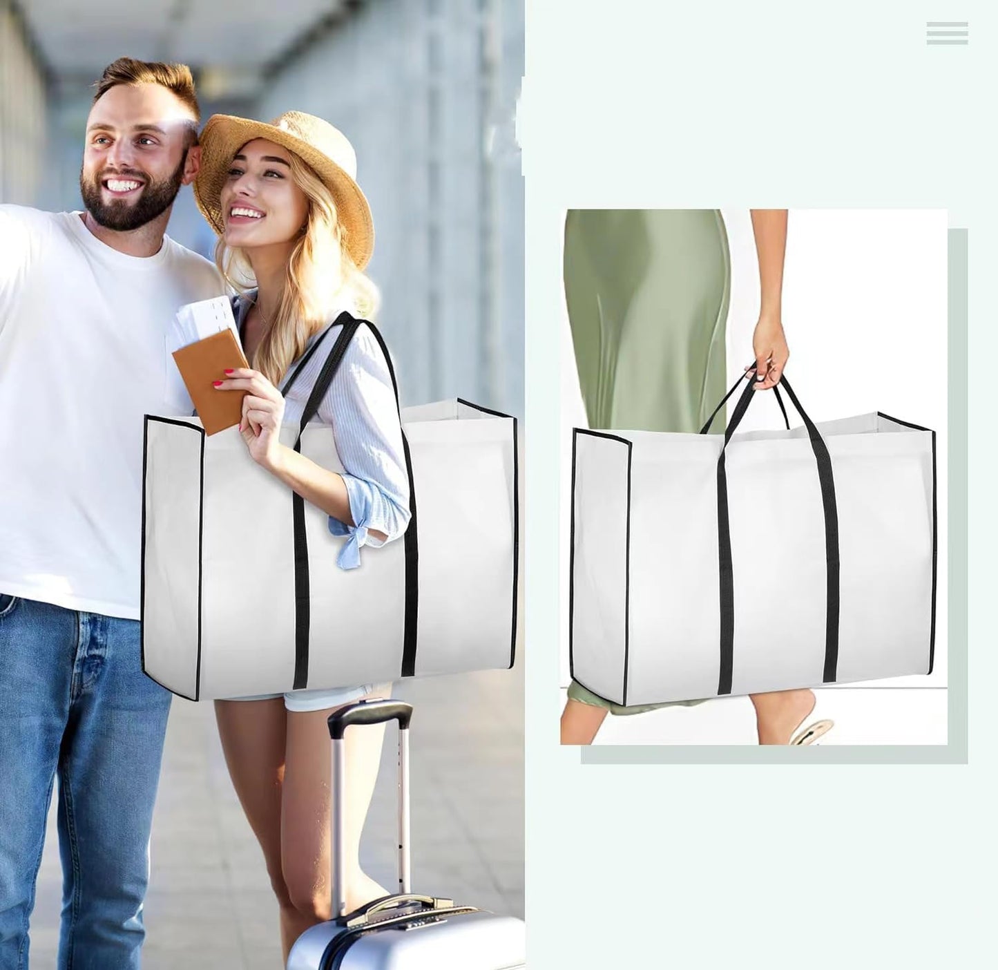 Garment Bag for Wedding Dresses with Water Resistant Fabric and Clear Pockets, 70 Inch Capacity